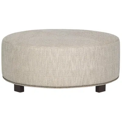 Vanguard Furniture Michael Weiss Reynolds 42.5" Wide Round Cocktail Ottoman In Casa Blanca,callaloo Cotton Polyester Blend,yes
