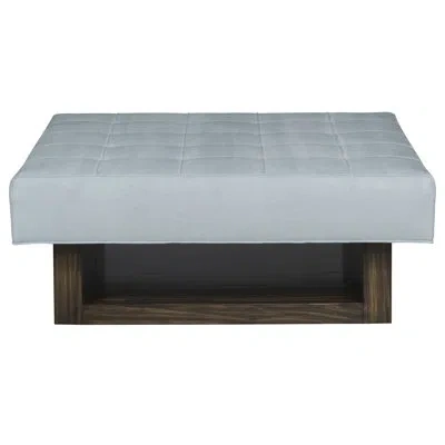 Vanguard Furniture Michael Weiss Silverhill 44" Wide Tufted Square Cocktail Ottoman With Storage In Dove Gray,callaloo Cotton Polyester Blend