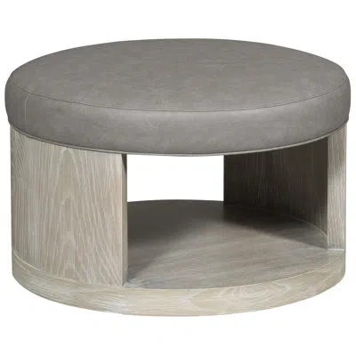 Vanguard Furniture Michael Weiss Sweetbriar 28.5" Wide Round Cocktail Ottoman With Storage In Havana,kramer Linen Polyester Blend