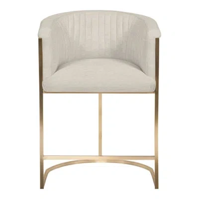 Vanguard Furniture Skye Channel 25" Back Metal Frame Counter Stool In Tommy Flax