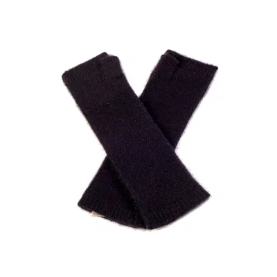 Vanilla&chocolate Women's Black Cashmere Gloves Licorice Mini In Blue