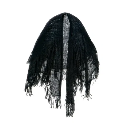 Vanilla&chocolate Women's Black Knitted Cape Licorice Topping