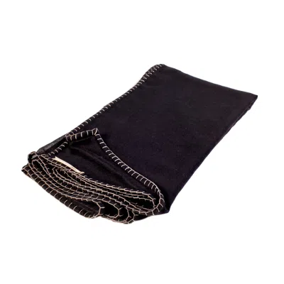 Vanilla&chocolate Women's Black Stole With Topstitching Semifreddo Extreme Dark