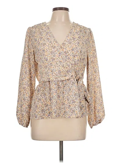 Pre-owned Vanilla Bay Long Sleeve Blouse In Brown