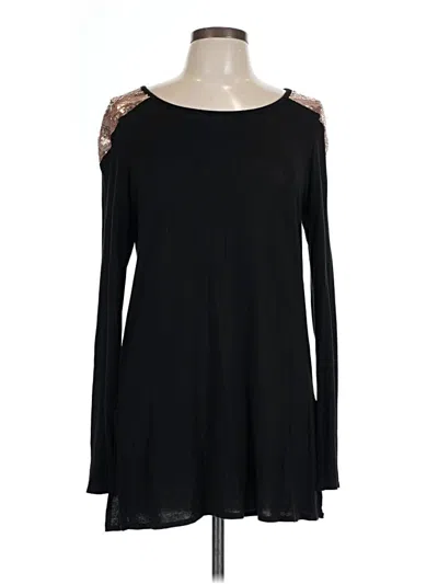 Pre-owned Vanilla Bay Long Sleeve Top Black Cold Shoulder Neckline Tops