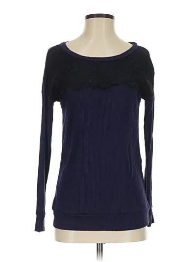 Pre-owned Vanilla Bay Long Sleeve Top Blue Sweetheart Neckline Tops