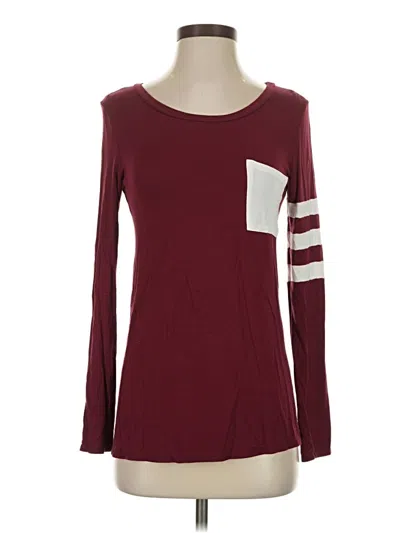 Pre-owned Vanilla Bay Long Sleeve T-shirt In Burgundy