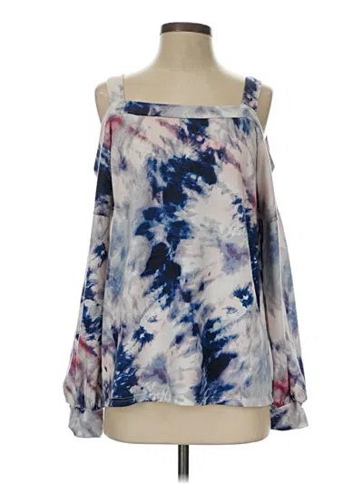 Pre-owned Vanilla Bay Tank Top Blue Cold Shoulder Neckline Tops