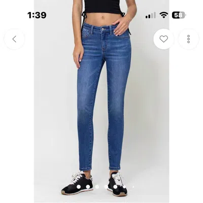 Vanilla Monkey High Rise Skinny Jeans In Md Wash In Blue