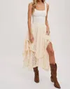 Vanilla Monkey Lace Tier Midi Skirt In Ecru In White