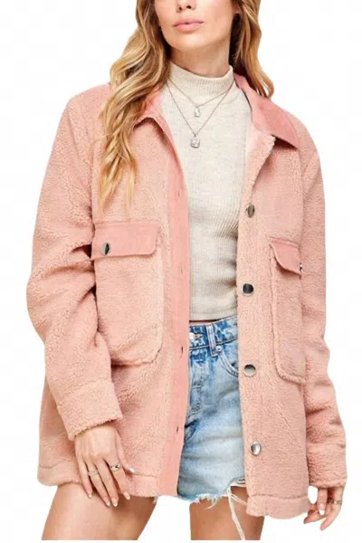 Vanilla Monkey Lightweight Puffy Jacket In Pink Mauve In Multi
