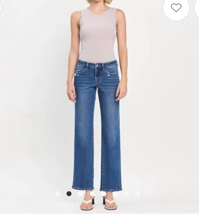 Vanilla Monkey Lovervet Mid Rise Full Length Straight Leg Jeans In Quicker In Blue