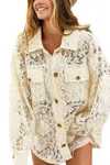 Vanilla Monkey Oversized Lace Shacket In Natural In White