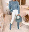 Vanilla Monkey Sweater Cardigan In Blue