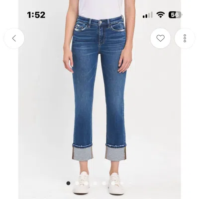 Vanilla Monkey Vervet High Rise Cuffed Slim Straight Jeans In Im Blue