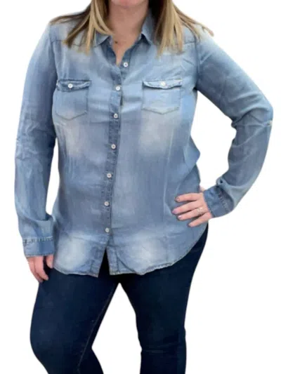 Vanilla Sky Tencel Denim Shirt In Blue
