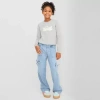 Vanilla Star Big Kid Girls Wide Leg Cargo Pant In Blue