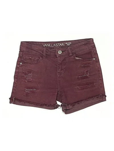 Pre-owned Vanilla Star Denim Shorts In Burgundy