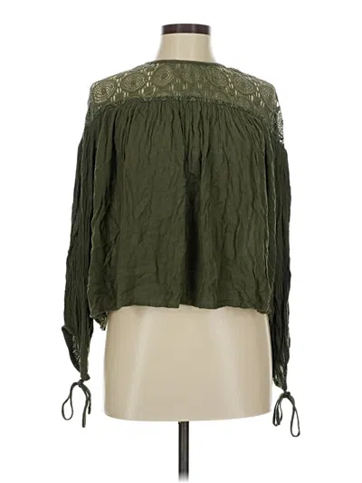 Pre-owned Vanilla Star Long Sleeve Blouse In Green