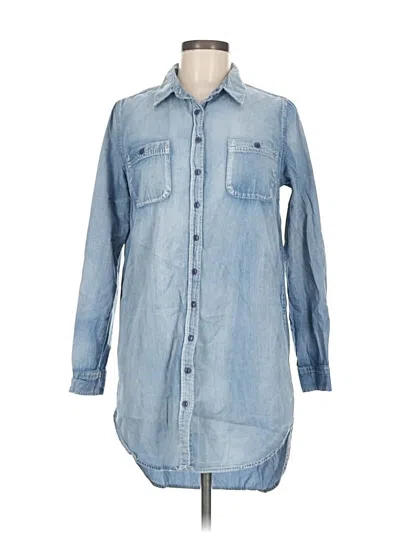 Pre-owned Vanilla Star Long Sleeve Button Down Shirt In Blue