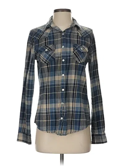 Pre-owned Vanilla Star Long Sleeve Button Down Shirt In Blue