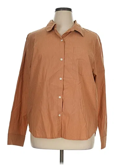 Vanilla Star Long Sleeve Button Down Shirt In Brown