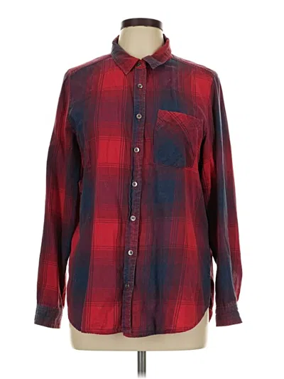 Pre-owned Vanilla Star Long Sleeve Button Down Shirt In Burgundy