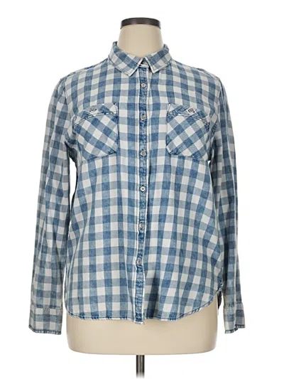 Pre-owned Vanilla Star Long Sleeve Henley Shirt In Blue