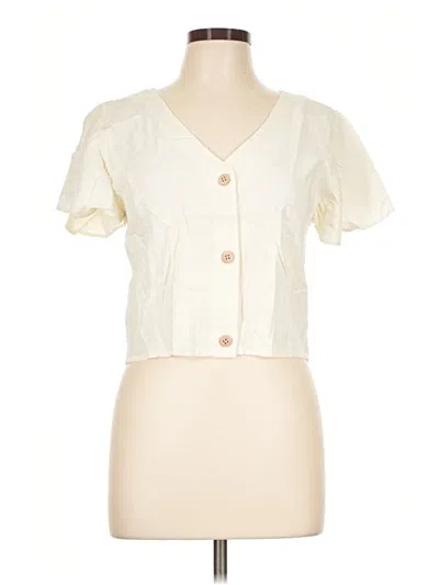Pre-owned Vanilla Star Short Sleeve Blouse In Ivory