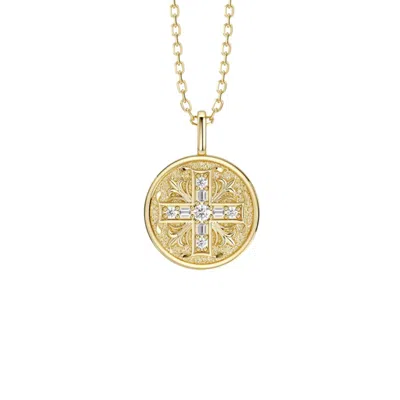 Vanimy Women's Gold Byzantine Cross Medallion Necklace