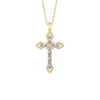 Vanimy Women's Gold Helena Cross Pendant Necklace