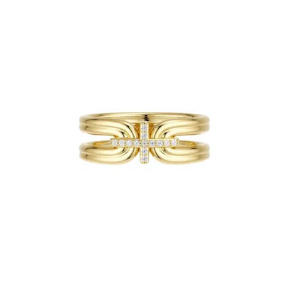 Vanimy Women's Gold Holy Door Cross Ring