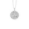 Vanimy Women's Silver Floral Blessing Compass Medallion Necklace In Silver