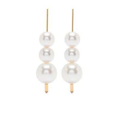 Vanina The Holiday Earrings In Gold/white