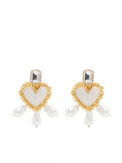 Vanina Love Letter Earrings In White