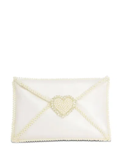 Vanina Love Letter Pearl-embellished Heart Clutch