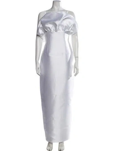 Pre-owned Vanina Off-the-shoulder Long Dress W/ Tags In White