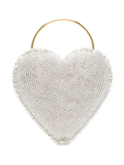 Vanina Reine De Coeur Clutch Bag In Silver