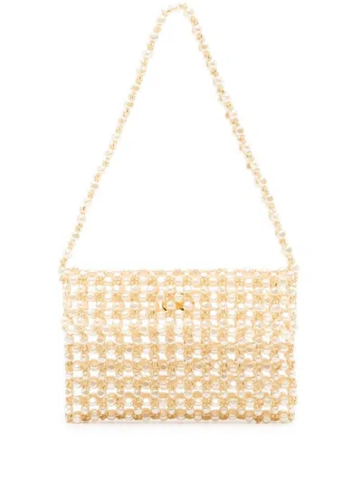 Vanina Sable Nacres Baguette Bags In White