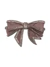 Vanisé 'beaver Bow' Brooch In Brown