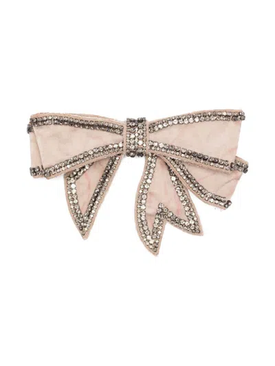 Vanisé 'beaver Bow' Brooch In Pink