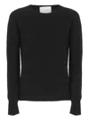 Vanisé Black Cashmere Sweater With Ribbed Trims In Black