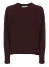 Vanisé Bordeaux Merino Wool And Cashmere Sweater In Brown