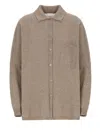 Vanisé Cashmere Long Sleeve Collared Knit Cardigan In Brown