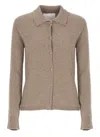Vanisé Cashmere Long Sleeve Collared Knit Cardigan In Brown