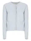 Vanisé Cashmere Long Sleeve Cardigan Pockets In Blue