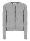 Vanisé Cashmere Cardigan With Long Sleeves And Pockets In Gray