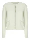 Vanisé Green Cashmere Cardigan In White