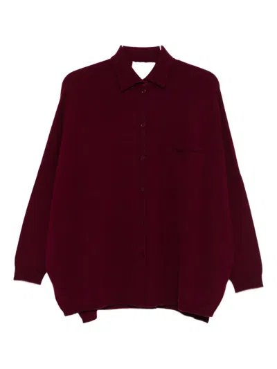 Vanisé Buttoned Pocket Cardigan In Red
