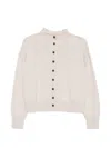Vanisé Button-up Drop-shoulder Cardigan In Neutral